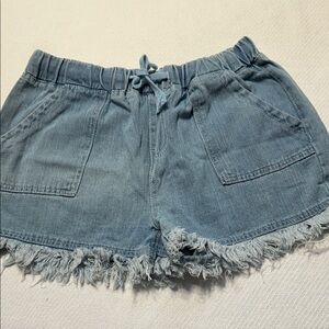 Denim Frayed Hem Women Shorts